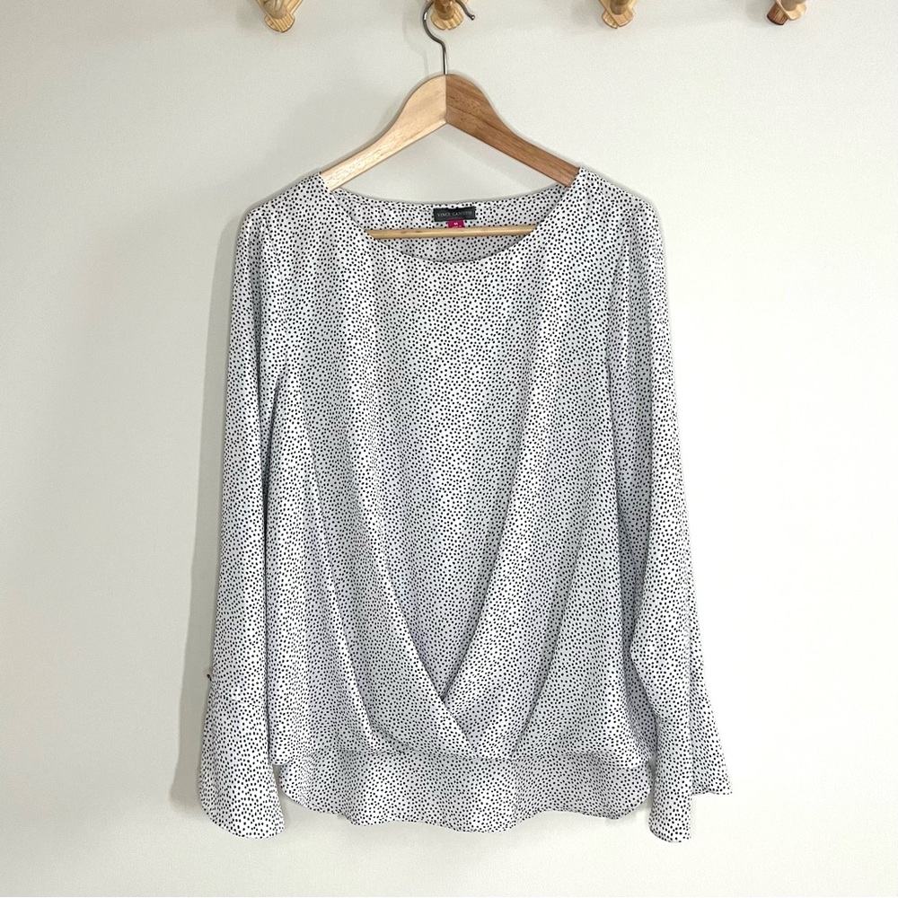 Vince Camuto Black and White Polka Dot Blouse